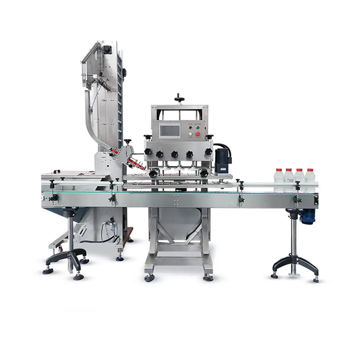 Aŭtomata Alta Rapida Plasta Ŝraŭba Akva Botela Ĉapmaŝino