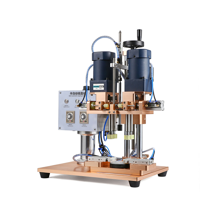 Duon-aŭtomata Spindle Bottle Capping Machine